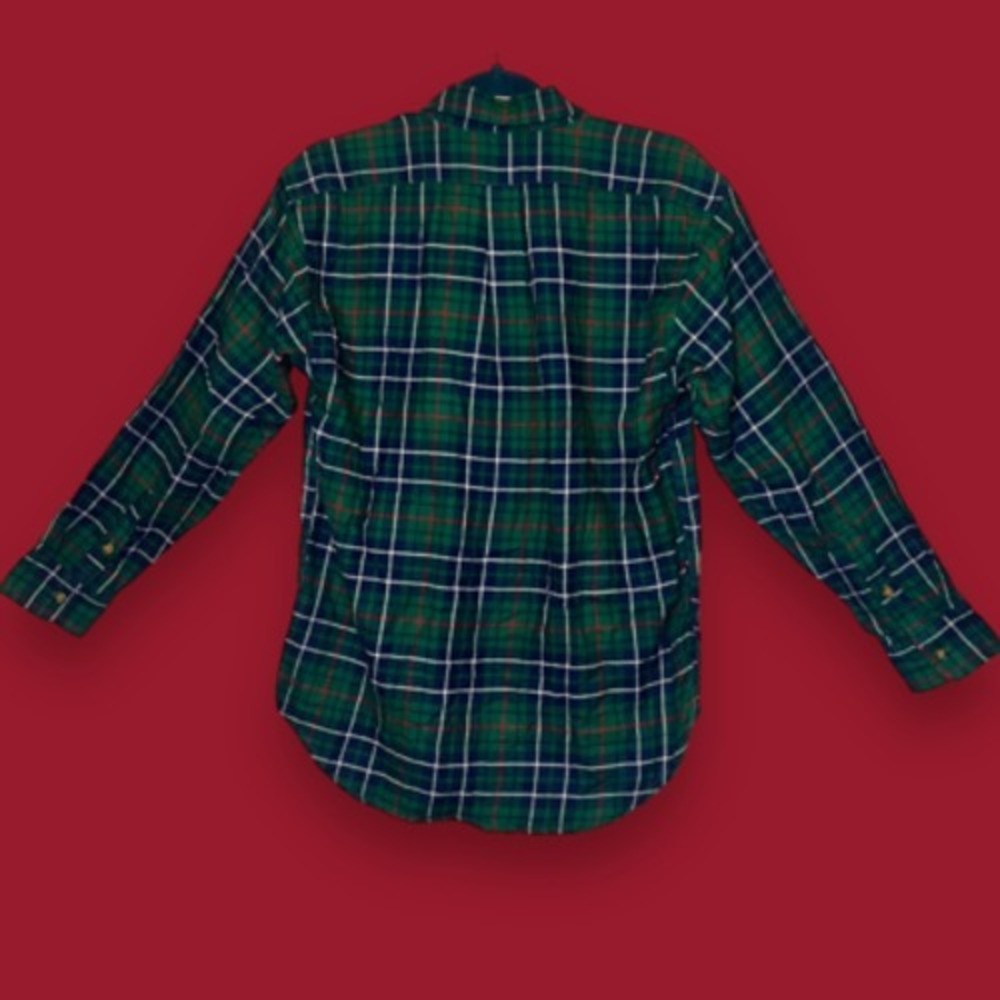 Polo Ralph Lauren Boys Plaid Button-Up‎ Shirt Green Long Sleeve Size L NWT - Picture 2 of 7